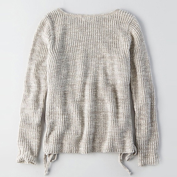 AE // Side Lace-Up Crew Sweater - Picture 4 of 6